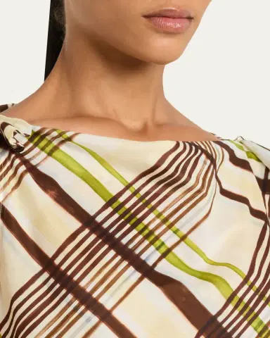 A.L.C. Dylan Plaid Shoulder-Tie Top | Thumbnail 5