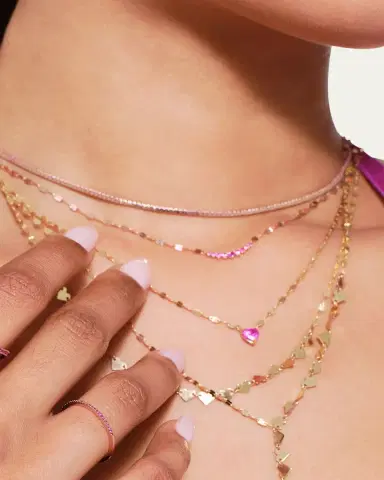 Lana Mini Curved Pink Sapphire Necklace | Thumbnail 2