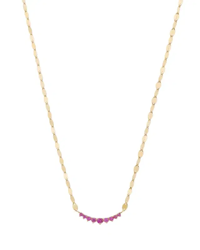 Mini Curved Pink Sapphire Necklace