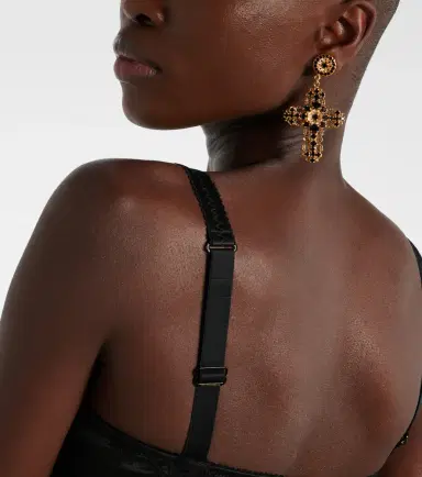 Dolce & Gabbana Crystal clip-on earrings | Thumbnail 4