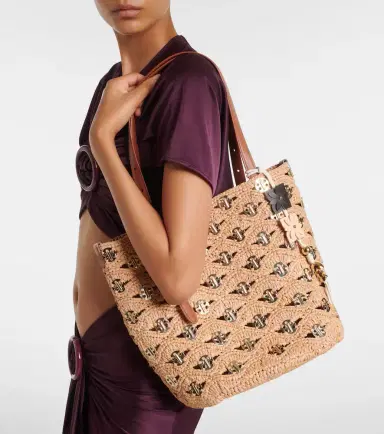 Rabanne Small embellished raffia tote bag | Thumbnail 6 Rabanne Small embellished raffia tote bag | Thumbnail 6