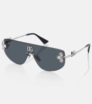 Dolce & Gabbana DG crystal-embellished aviator sunglasses | Thumbnail 3