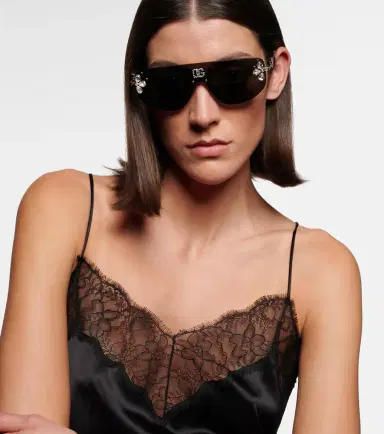 Dolce & Gabbana DG crystal-embellished aviator sunglasses | Thumbnail 4