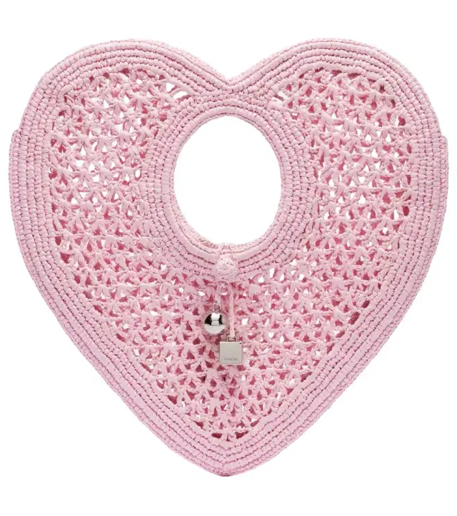 Spiaggia Coeur Small raffia top-handle bag