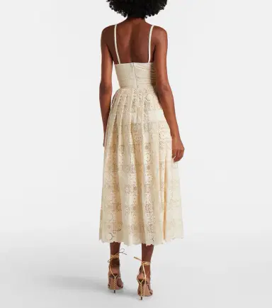 Elie Saab Silk and cotton-blend guipure lace midi dress | Thumbnail 2 Elie Saab Silk and cotton-blend guipure lace midi dress | Thumbnail 2