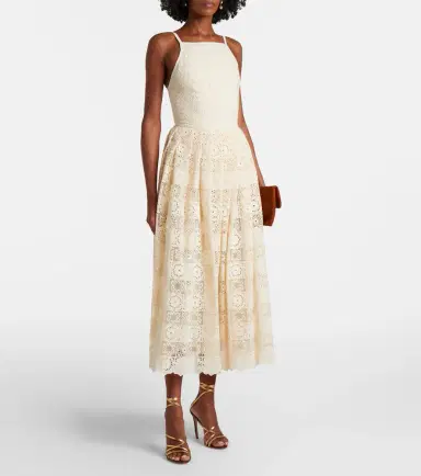 Elie Saab Silk and cotton-blend guipure lace midi dress | Thumbnail 6 Elie Saab Silk and cotton-blend guipure lace midi dress | Thumbnail 6