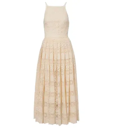 Elie Saab Silk and cotton-blend guipure lace midi dress | Thumbnail 1 Elie Saab Silk and cotton-blend guipure lace midi dress | Thumbnail 1