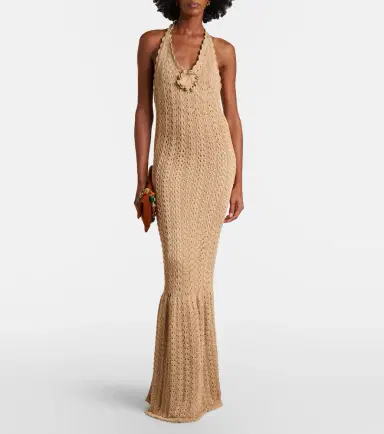 Elie Saab Floral-appliqué crochet cotton maxi dress | Thumbnail 3