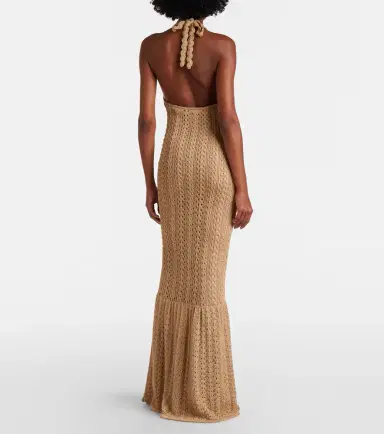 Elie Saab Floral-appliqué crochet cotton maxi dress | Thumbnail 5