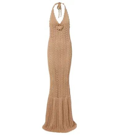Elie Saab Floral-appliqué crochet cotton maxi dress | Thumbnail 1