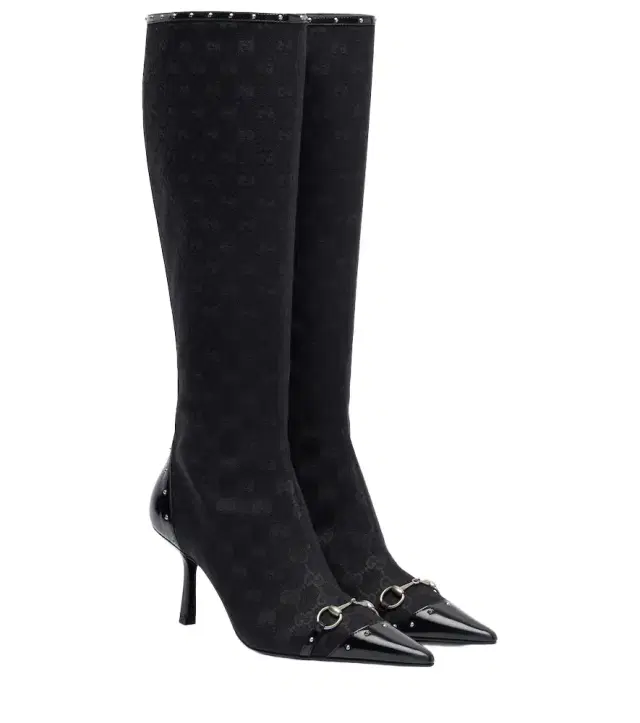 Gucci Savoy Horsebit GG canvas knee-high boots