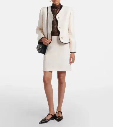 Valentino Crepe Couture VGold miniskirt | Thumbnail 4 Valentino Crepe Couture VGold miniskirt | Thumbnail 4