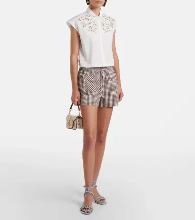 Valentino Gingham cotton poplin shorts | Thumbnail 5 Valentino Gingham cotton poplin shorts | Thumbnail 5