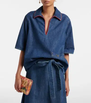 Valentino VGold denim top | Thumbnail 6 Valentino VGold denim top | Thumbnail 6
