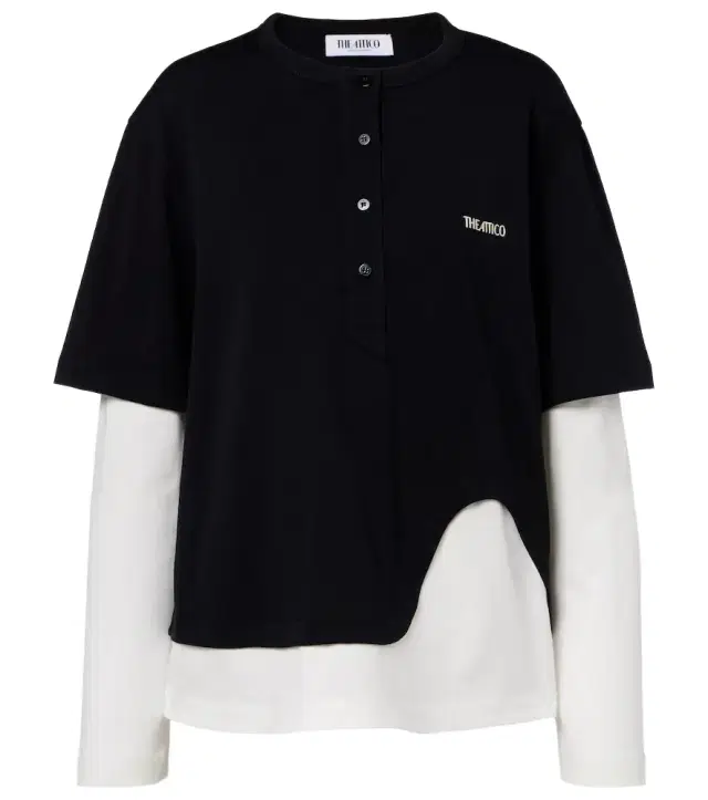 Layered cotton jersey T-shirt