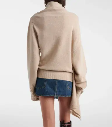 The Attico Scarf-detail virgin wool sweater | Thumbnail 4