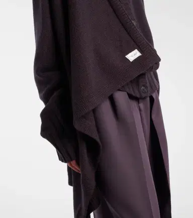 The Attico Scarf-detail wool and cashmere cardigan | Thumbnail 4