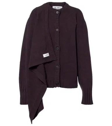 The Attico Scarf-detail wool and cashmere cardigan | Thumbnail 1