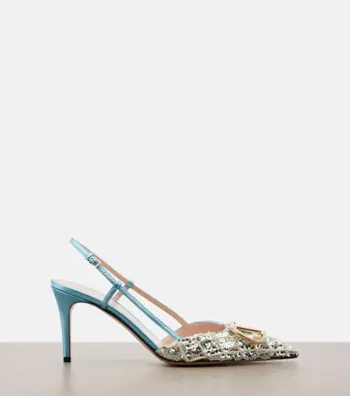 Valentino Garavani VLogo Signature sequined slingback pumps | Thumbnail 2
