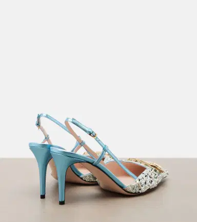 Valentino Garavani VLogo Signature sequined slingback pumps | Thumbnail 4