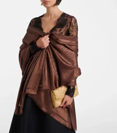 Valentino Toute la V silk and wool scarf | Thumbnail 4