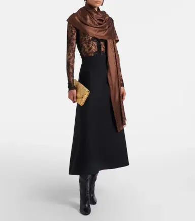 Valentino Toute la V silk and wool scarf | Thumbnail 5