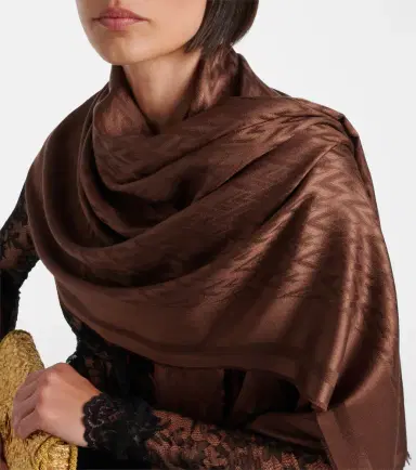 Valentino Toute la V silk and wool scarf | Thumbnail 6