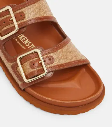 Birkenstock 1774 Arizona leather-trimmed woven sandals | Thumbnail 2