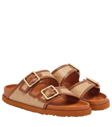 Birkenstock 1774 Arizona leather-trimmed woven sandals | Thumbnail 1