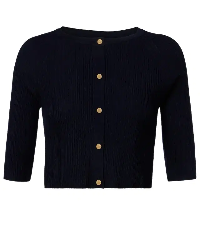 Cropped virgin wool cardigan