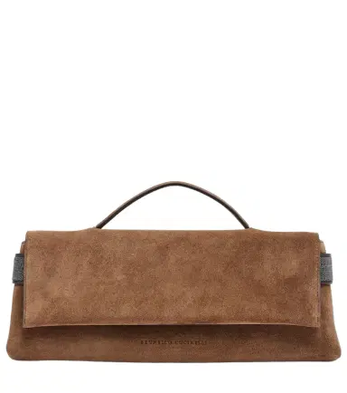 Brunello Cucinelli Essence Small suede top-handle bag | Thumbnail 1 Brunello Cucinelli Essence Small suede top-handle bag | Thumbnail 1