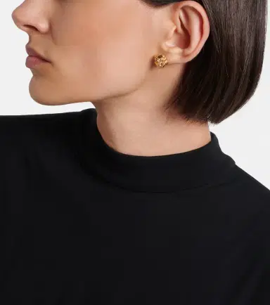 Bottega Veneta Knot 18kt gold-plated sterling silver earrings | Thumbnail 6