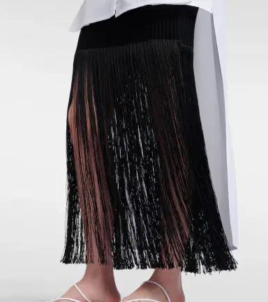 Alaïa Alaïa Fringed ribbed-knit skirt | Thumbnail 2