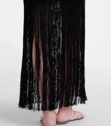 Alaïa Alaïa Fringed ribbed-knit skirt | Thumbnail 3