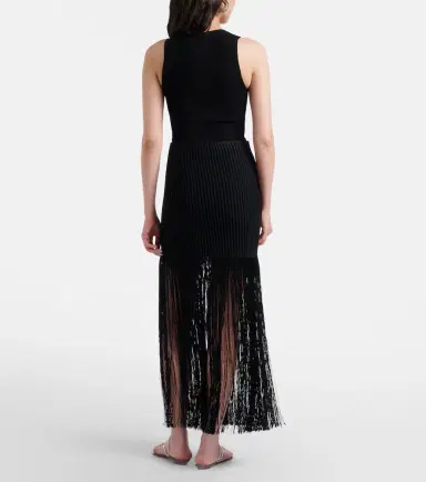 Alaïa Alaïa Fringed ribbed-knit skirt | Thumbnail 7