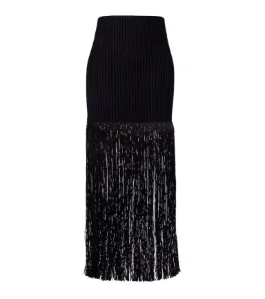 Alaïa Alaïa Fringed ribbed-knit skirt | Thumbnail 1