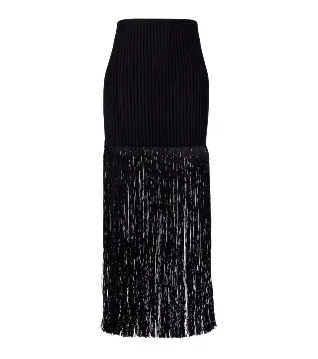 Alaia Alaïa Fringed ribbed-knit skirt