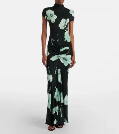 Alaïa Alaïa Floral ruched jersey maxi dress | Thumbnail 2
