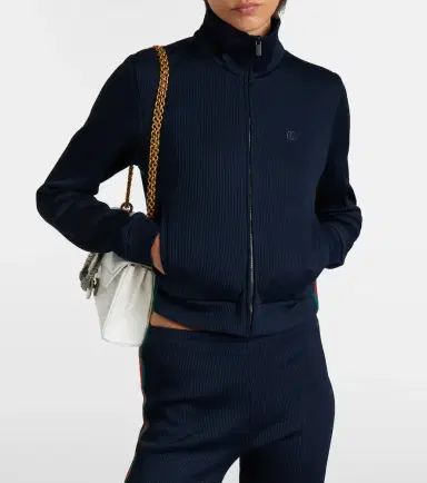 Gucci Web Stripe jersey zip-up sweatshirt | Thumbnail 6