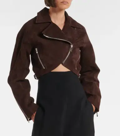 Alaïa Alaïa Cropped suede biker jacket | Thumbnail 2 Alaïa Alaïa Cropped suede biker jacket | Thumbnail 2