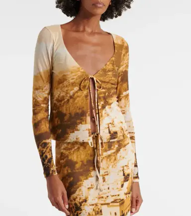 Staud Avani printed mesh top | Thumbnail 5