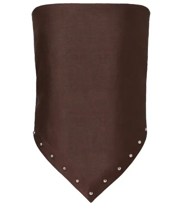 Staud Samara studded strapless linen top
