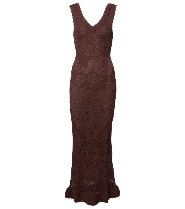 Staud Roan open-knit midi dress