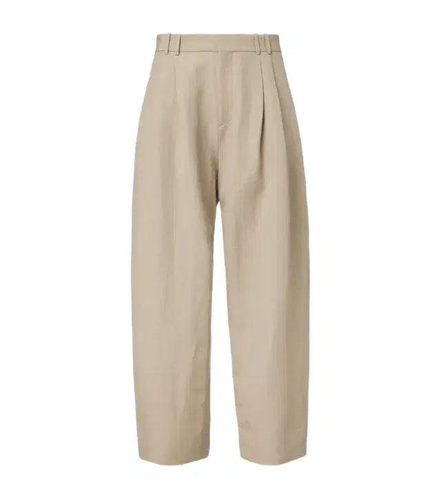 Linen and wool wide-leg pants