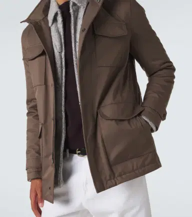 Kiton Suede-trimmed technical jacket | Thumbnail 3