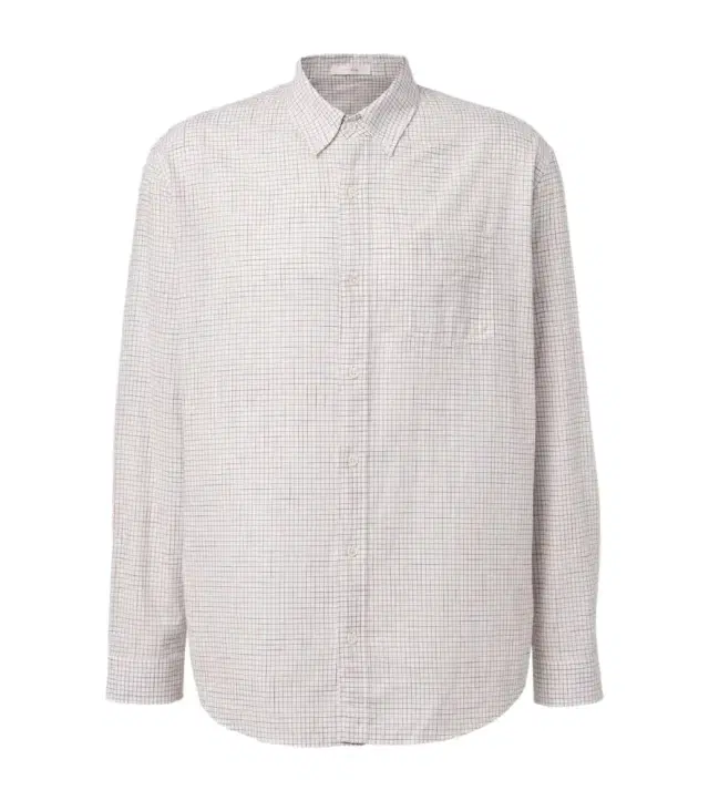 The Row Pompeo checked cotton chambray shirt