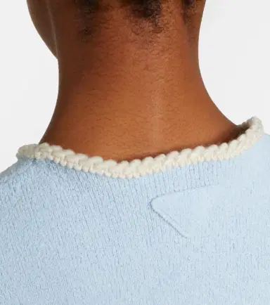 Prada Embellished cotton-blend bouclé crop top | Thumbnail 5