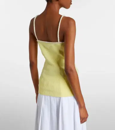 Prada Embellished cotton-blend bouclé top | Thumbnail 2