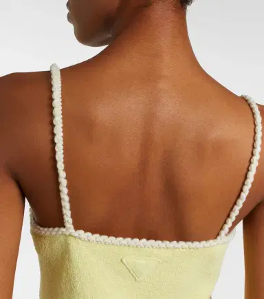 Prada Embellished cotton-blend bouclé top | Thumbnail 4