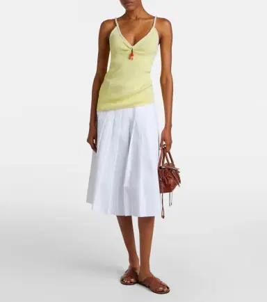 Prada Embellished cotton-blend bouclé top | Thumbnail 5